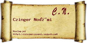 Czinger Noémi névjegykártya